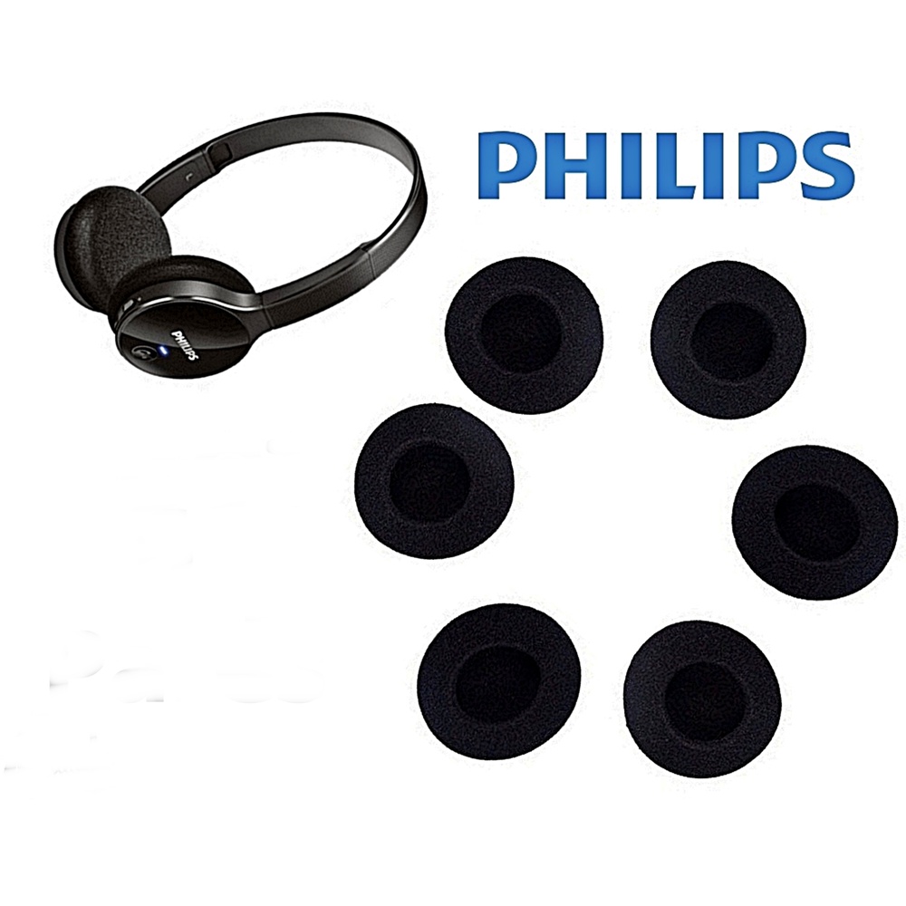 6 Unidades Espumas Reposição Fone De Ouvido Philips Shb4000