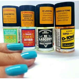 Kit Sos Unha Concreto + Poderoso + Dtone + Lascou Bases De Tratamento Top Beauty em Oferta na Shopee