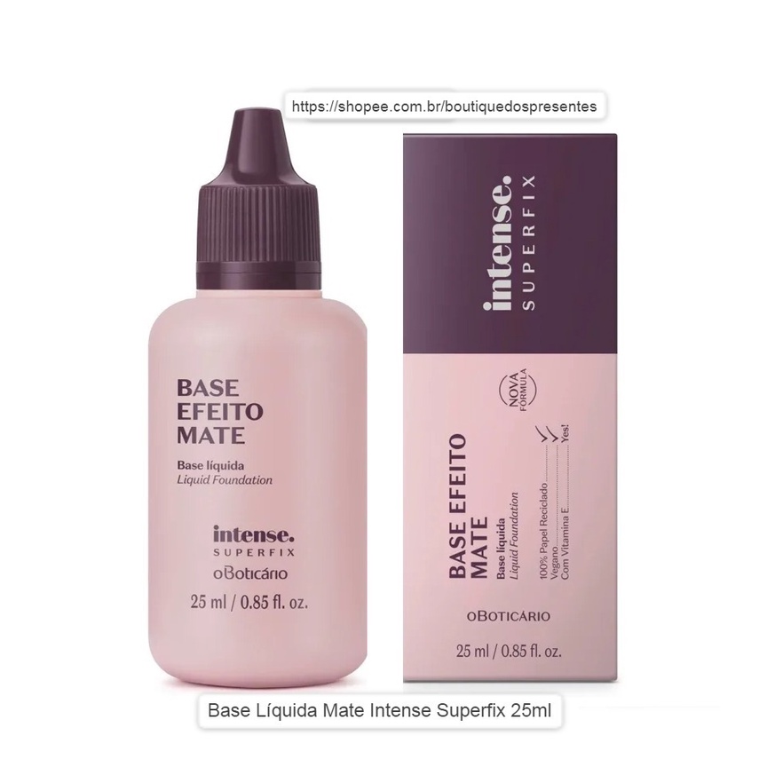 Base Líquida Mate Intense Superfix 25ml - O Boticário | Shopee Brasil