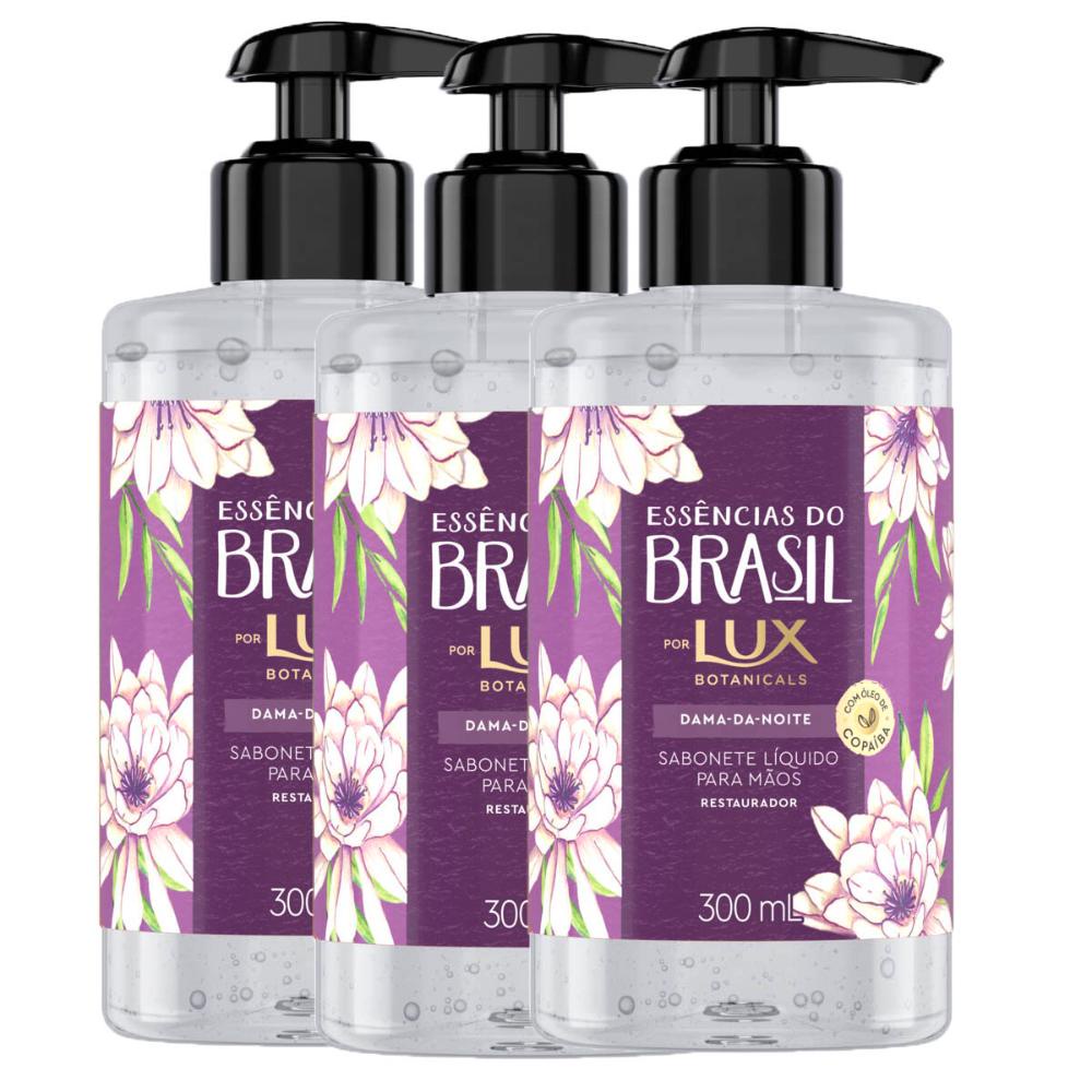 Kit com 3 Sabonetes Líquido para as mãos Lux Essências do Brasil Dama da Noite 300ml