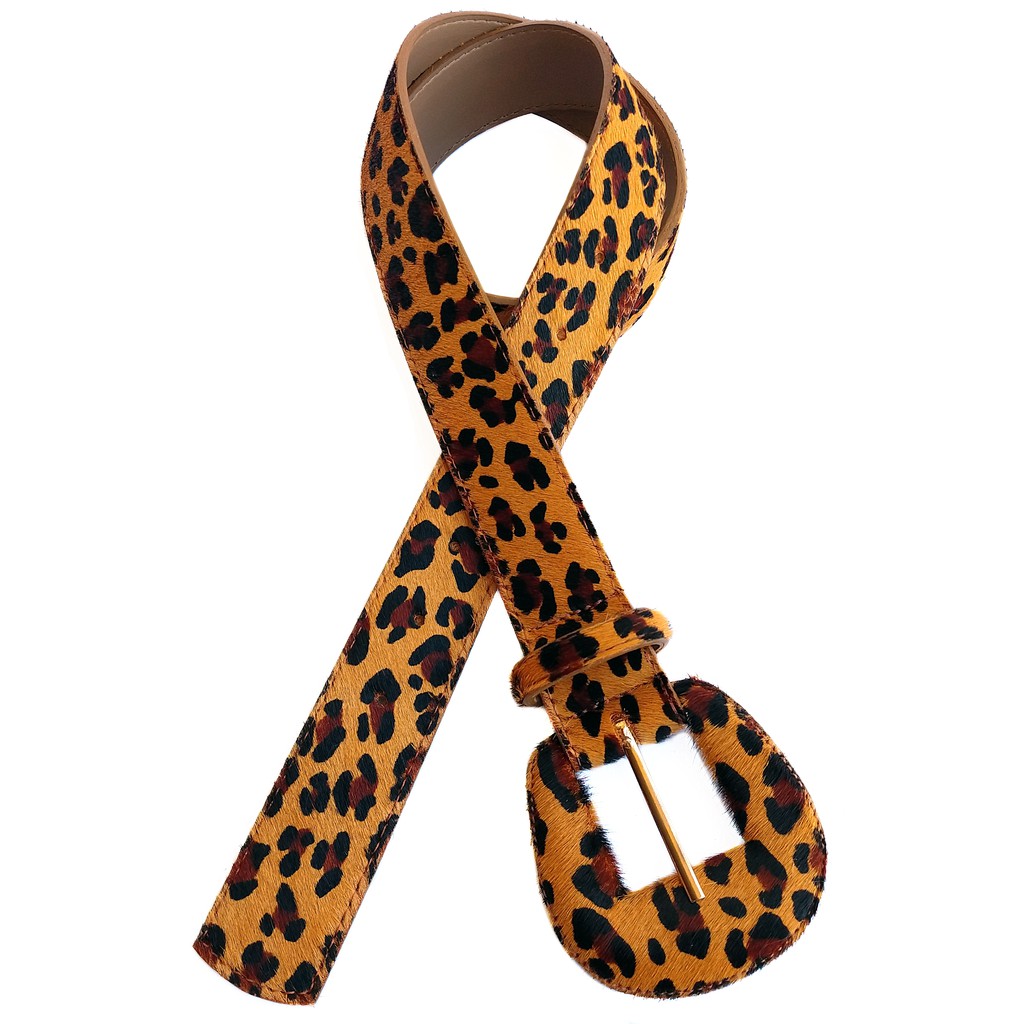 Cinto feminino Couro Legítimo Animal Print Onça Com Pelos Naturais em Oferta na Shopee