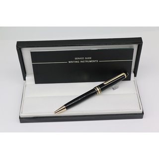 Mont 163 Caneta Esferográfica Corpo Preto Luxo Com Prata/Ouro Guarnição Escritório Fonte Escola Para Presente Perfeito