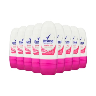 Kit com 9 Desodorante RollOn Rexona Powder Dry 48h Compacto Feminino