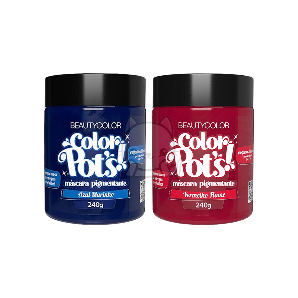 Kit Color Pot's Azul Marinho + Vermelho Flame - Beauty Color