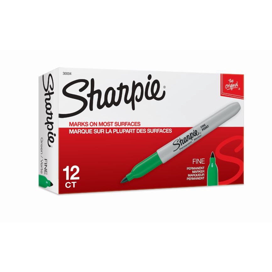 Marcador permanente Sharpie fino c/ 12 Verde