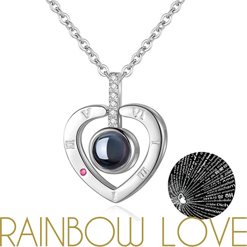 Colar De Pingente De 100 Línguas Eu Te Amo Projeção, Amor Romântico Colar De Casamento De Memória em Oferta na Shopee