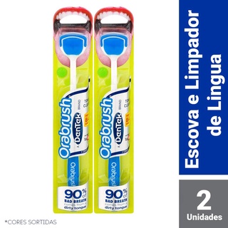 Kit Escova e Limpador de Língua Dentek Orabrush com 2 unidades