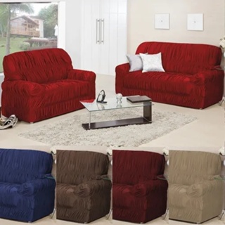 Capa Para Sofá De 3 e 2 Lugares Elastico De Malha Barato Imperdivel em Oferta na Shopee