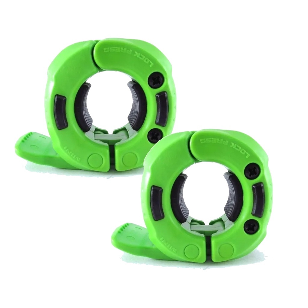 Par de Presilha Lock Press Mini Barra Standard Verde/Preto
