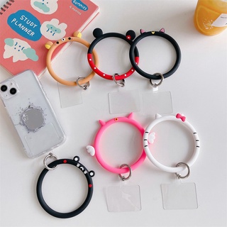 Capa De Silicone Com Anel De Desenho Animado Pendurado HelloKitty Kumamoto Urso Luna/Gato/Minnie Para Celular/Fone De Ouvido Bluetooth Estilo Fivela