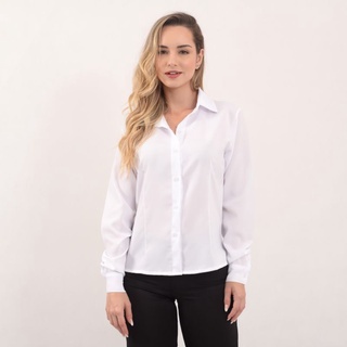 Camisete branca camisa social feminina gabardine preta e branca passa fácil direto da fábrica . Direto da Fábrica Fábrica