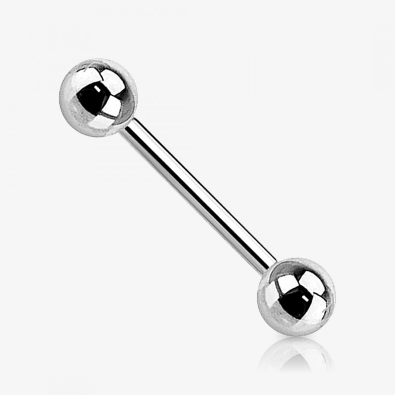 Piercing Barbell Reto em Aço Cirúrgico Hipoalergênico – Rosca Externa (para língua, mamilo)