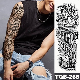 Grande Manga Braço Tatuagem Palavra Texto Preto Totem Tatoo Temporária À Prova D