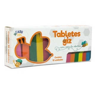 Tabletes Giz com Cera de Abelha 12 cores - Cadu Materiais Educativos em Oferta na Shopee