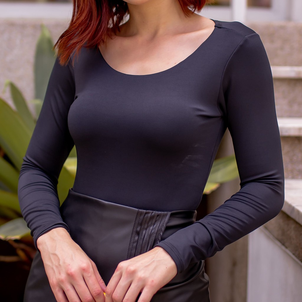 Body Manga Longa Suplex Preto Liso em Oferta na Shopee