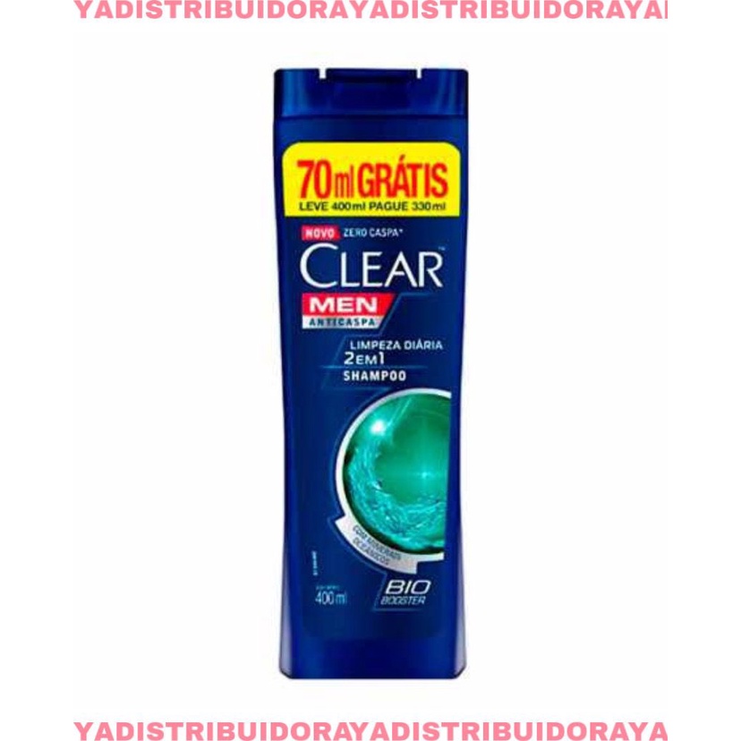 Shampoo Anticaspa Clear Men Limpeza Diária 2 Em 1 400ml