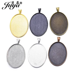 5 Pçs/Lote 40x30mm Oval Base Cabochon Configuração Bandejas Para Pingente De Colar DIY Fazer Jóias Acessórios Artesanais