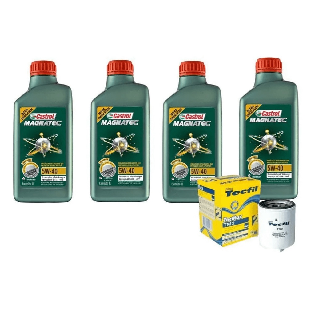 4 Lts Castrol 5w40 Sintetico 508.88 + Filtro Tm2
