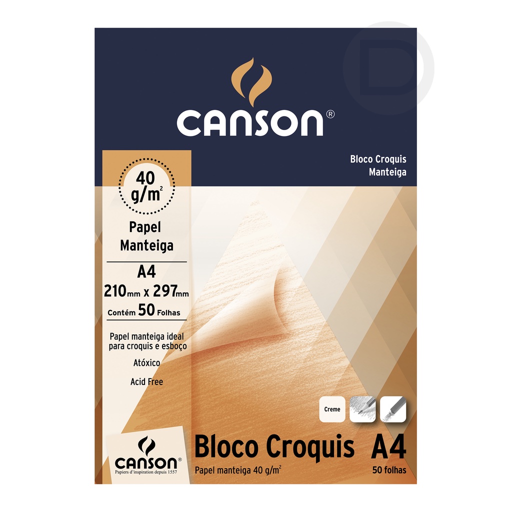 Papel Canson Manteiga Decalque Tattoo 40g A4 50 Fls