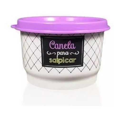 Tupperware Potinho Tempero Bistrô Canela 140ml Tampa Roxa