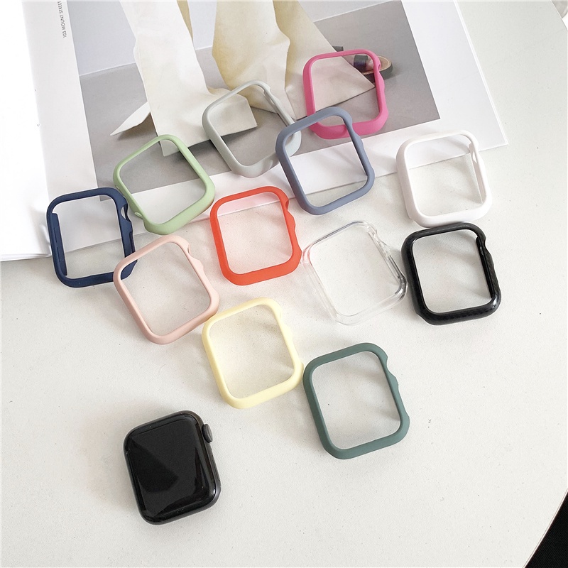 Detalhes do Capa Protetora Fosca Fashion Para iWatch SE Série 7 6 5 4 3 Pára-Choques PC 40mm 44mm 41mm 45mm Dura Moldura