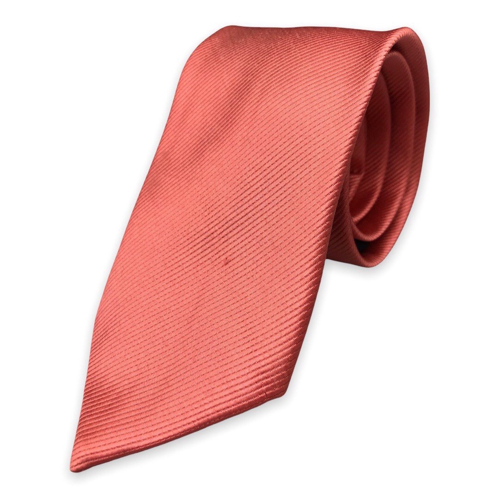 Gravata Coral Salmão Social Executiva Tradicional Semi Slim