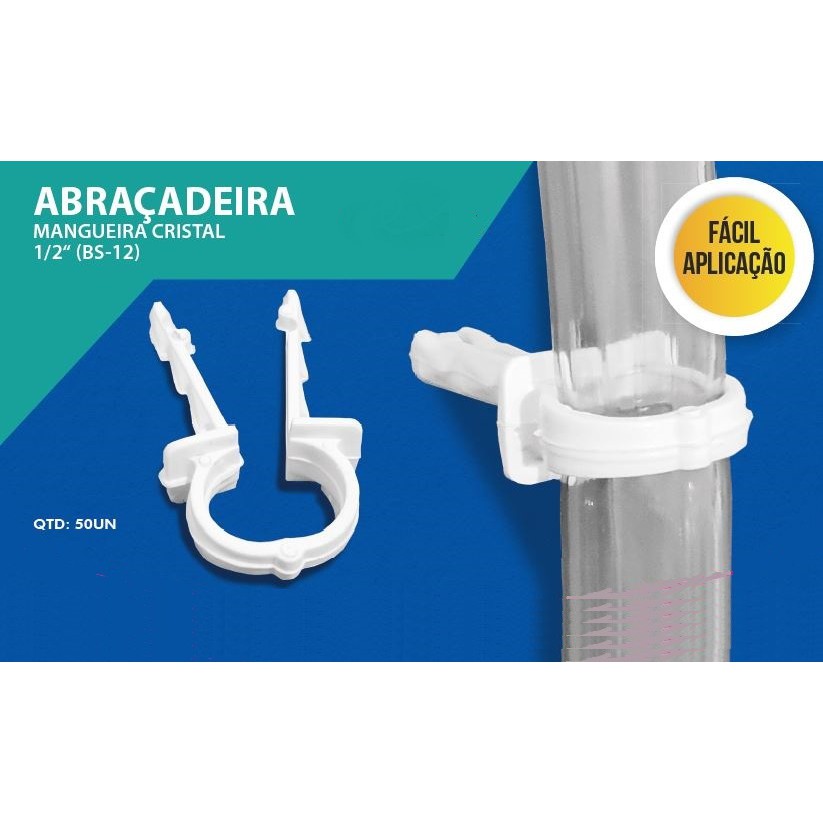 Abraçadeira Dreno Ar Condicionado 1/2", ideal para fixação de mangueira cristal de 1/2" - 50un