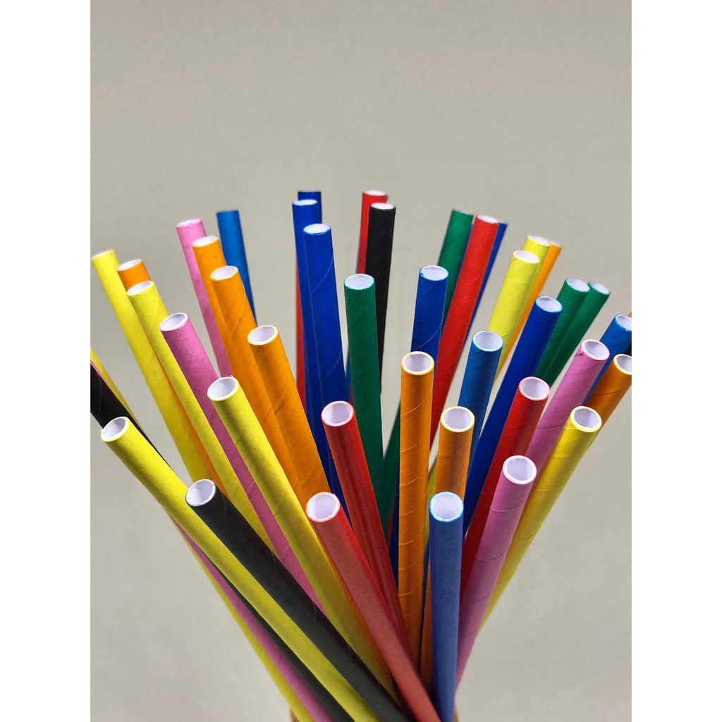 120 Canudos De Papel Lisos Coloridos Para Topo De Bolo