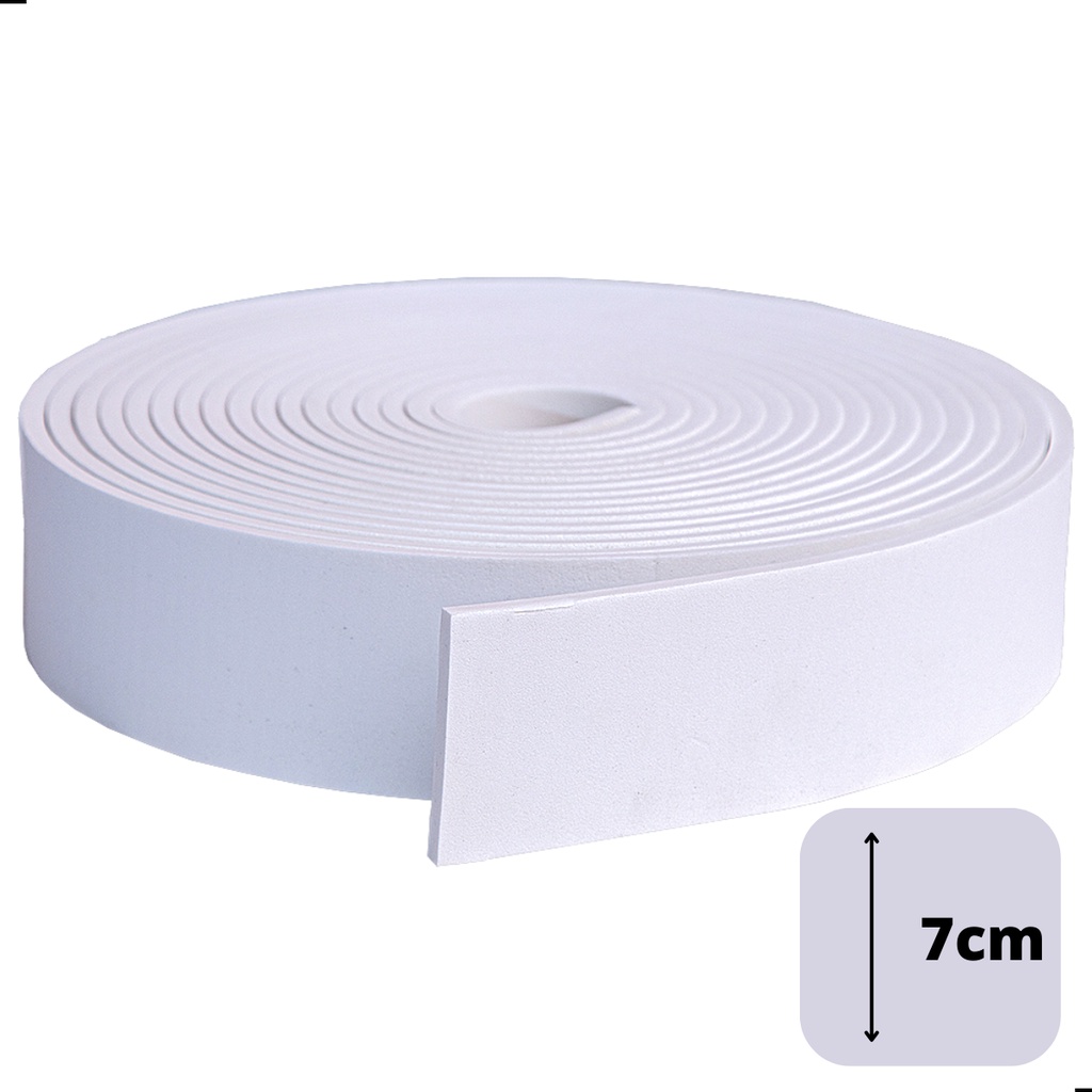 Rodapé 7cm Roda Meio 2,5mt  EVA Autocolante Flexível Modelo Liso em Oferta na Shopee