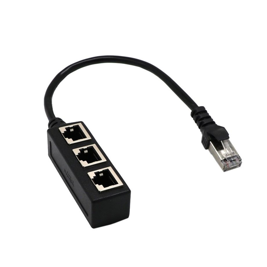 Diytool.Brsplitter Ethernet Rj45 Cabo Adaptador 1 Macho Para 2 / 3 Porta Fêmea De Rede Lan (Gouqi)