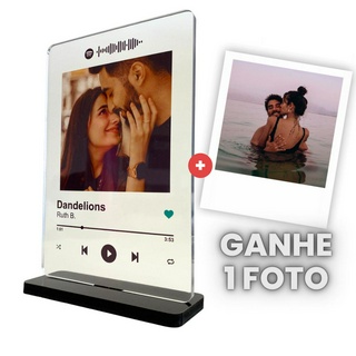 Placa Spotify Interativa - Base Preta - Personalize a sua!