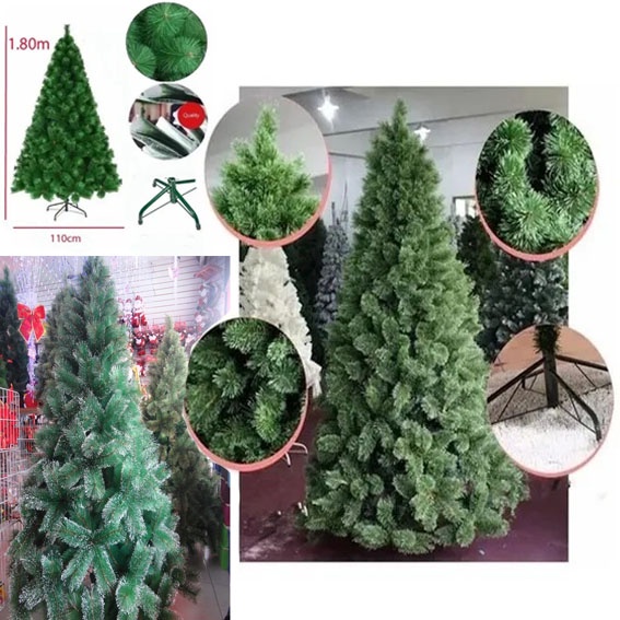 Árvore De Natal Pinheiro 1,80 Metros 420 Galhos Verde / Nevada C/ Neve e Branca Modelo Luxo Metal — imagem 2 de 2