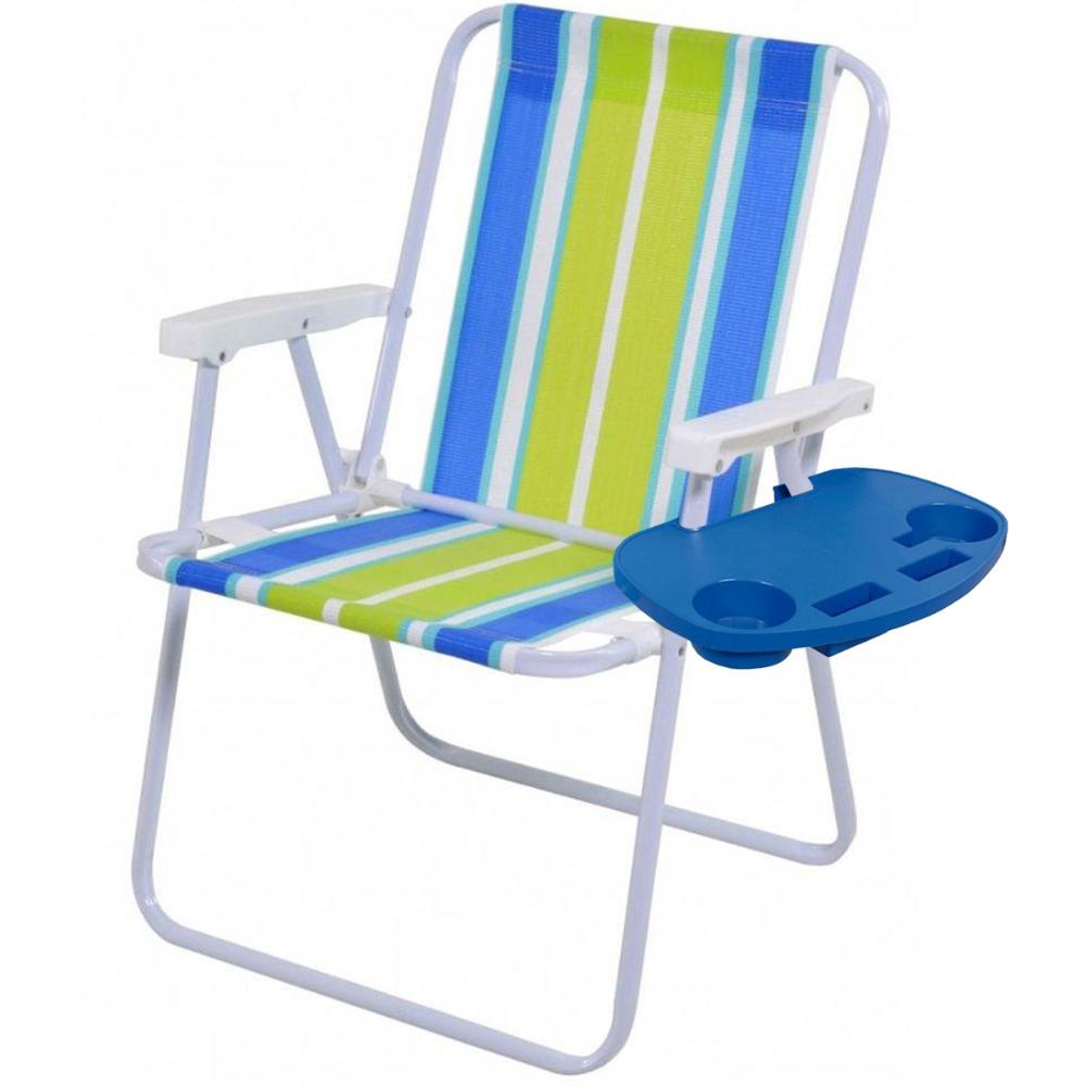 Cadeira de Praia e Piscina Alta 2002 Cores Variadas MOR + Suporte para Copos - Home & Living