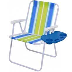Cadeira de Praia e Piscina Alta 2002 Cores Variadas MOR + Suporte para Copos