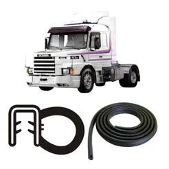 BORRACHA DE PORTA DIANTEIRA PRETA SEM ABA SCANIA T112/142