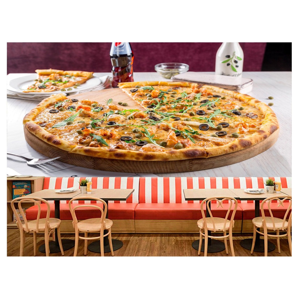 papel de parede Alimento Pizza Queijo 3D 7,5m² AL183
