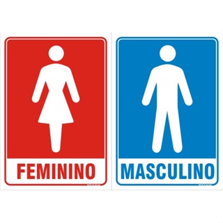 Placa Sinalização De Banheiro Feminino/masculino em Oferta na Shopee