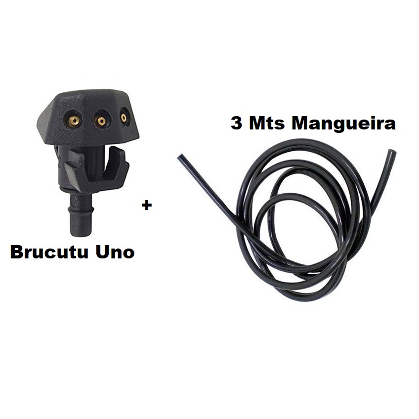 Brucutu Esguicho Bico Ejetor Injetor Água Parabrisa Dianteiro Uno Mille Premio Elba Fiorino + 3 Mts Mangueira em Oferta na Shopee