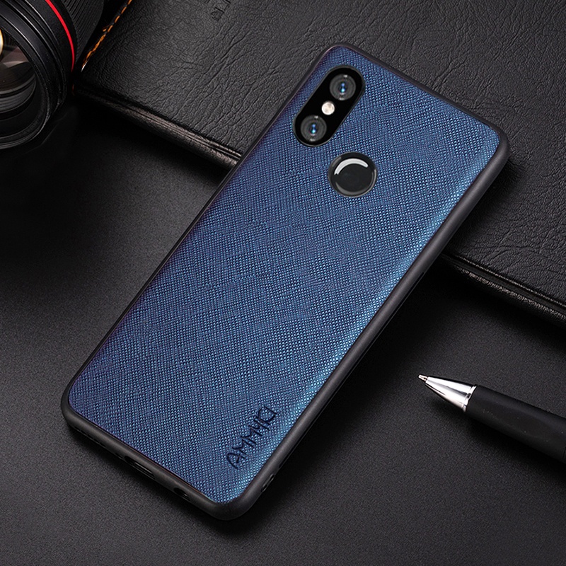 Capa De Couro Com Estampa Transversal Para Xiaomi Mi 8 8 SE/TPU Anti-Impacto Redmi Note 5 7 India Pro