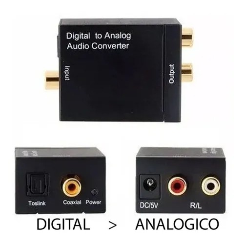 Conversor Áudio Digital Optico Fibra Coaxial P/rca Analógico