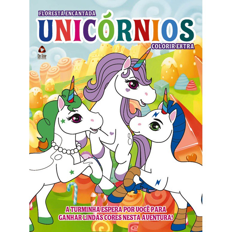 Unicórnios - Colorir Extra 03 em Oferta na Shopee