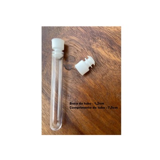 Tubo De Ensaio Acrílico 1,2cm x 7,5cm - (5ml) Com Tampa Branca - C/ 100 unidades