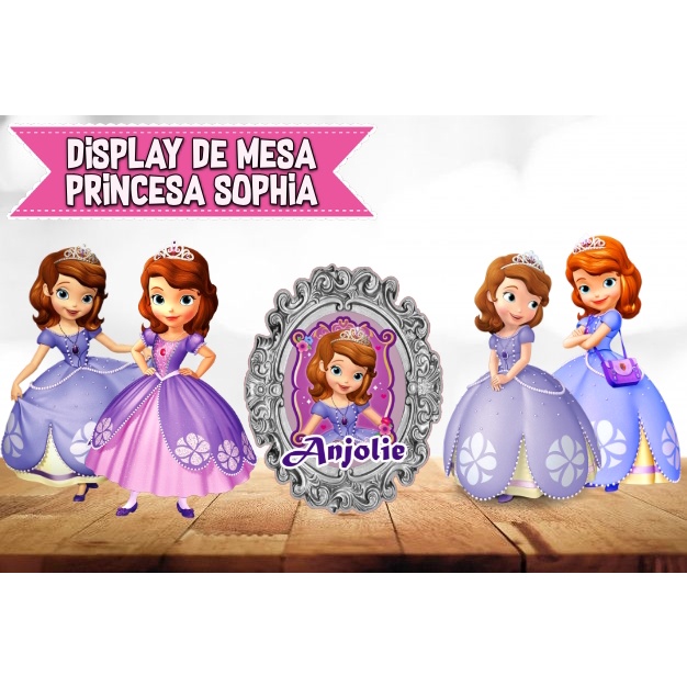 Display de Mesa Tema Princesa Sofia -  Totem para mesa Sophia - Decoração de mesa