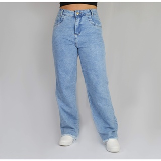 Calça wide leg feminina pantalona cintura alta levanta bumbum linha premium moda gringa blogueira tecido grosso sem lycra