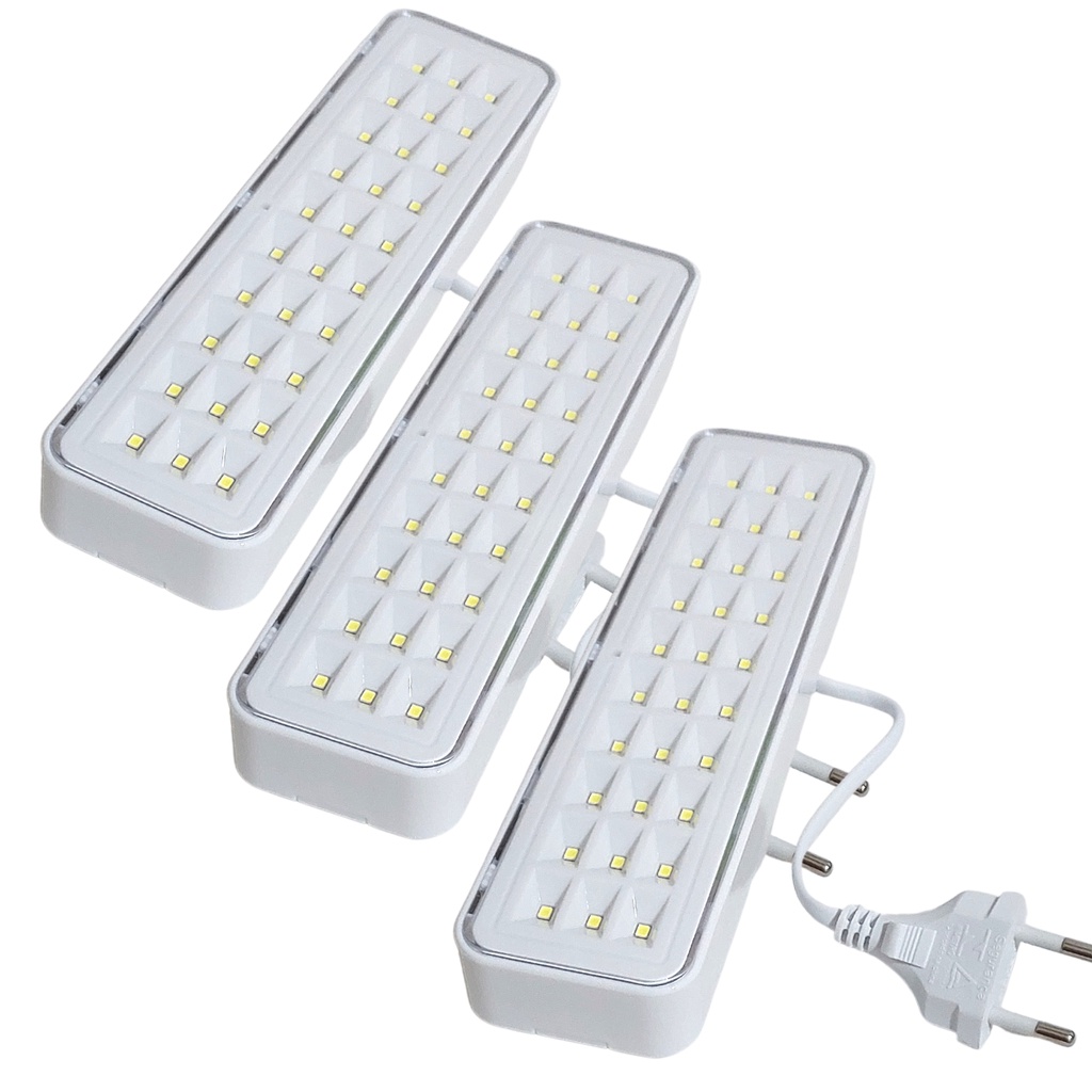 3 Luminária de Emergência Bivolt Para Loja Salão Parede Teto