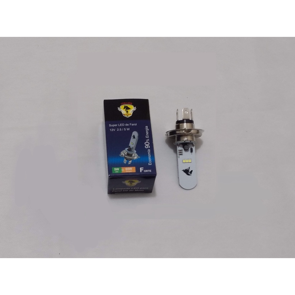 Lampada Led H4 Moto Super Branco Efeito Xenon 8000k Uni