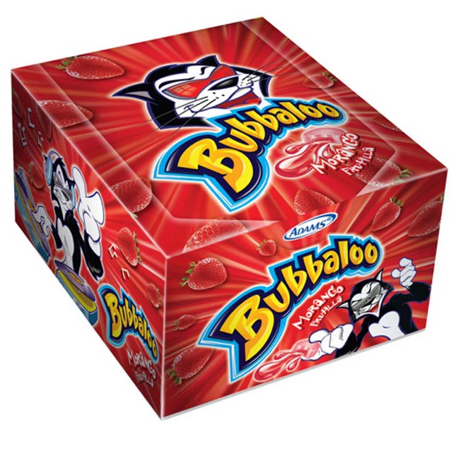 Chiclete Bubbaloo com Recheio Morango 300g  C/ 60 Unidades