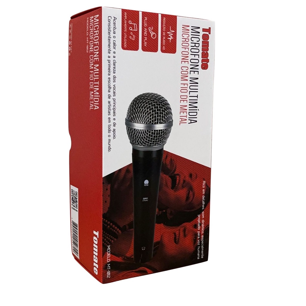 Microfone Com Fio De Metal Tomate Mt-1012 5M