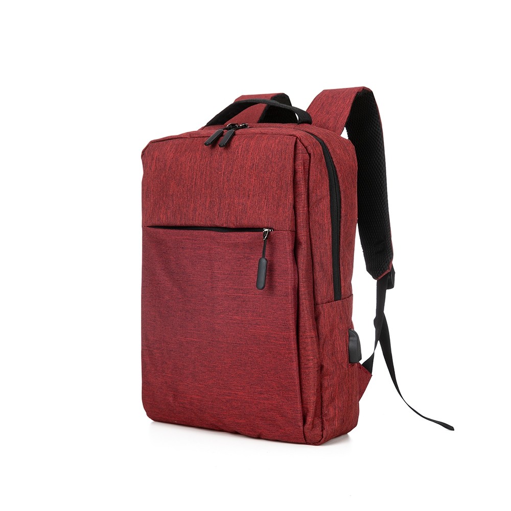 Mochila Notebook com Cabo Usb 31L Resistente Bolso Frontal Nylon - Vermelha