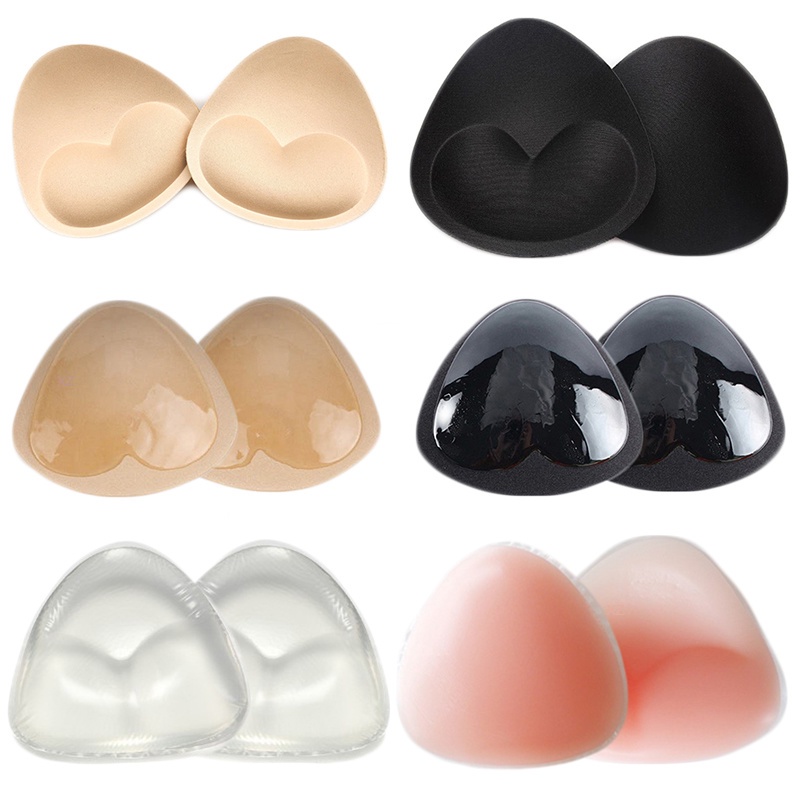 (1 Par Pastilhas De Silicone Esponja E Sutiã Triangular Confortável)